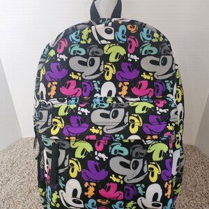 Disney Parks Mickey Mouse Neon Pop Art Backpack. Smiling Mickey Faces. Large